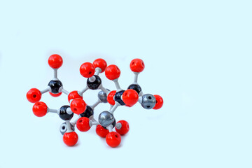  Simulate Shape of covalent molecules on white background. Soft and selective focus.