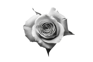 Stunning black and white rose, showcasing intricate floral details, perfect for artistic or romantic themes.