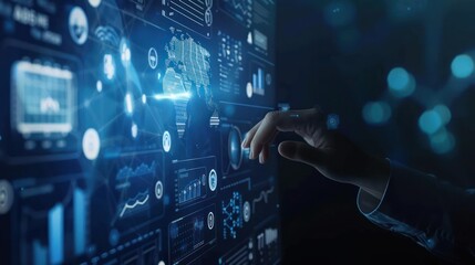 Digital Interface with World Map