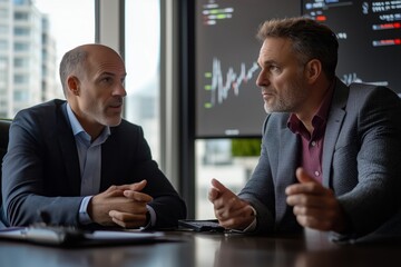 Investor conducting trades in a naturally lit professional setting