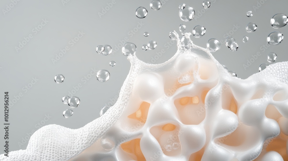 Poster a plastic bubble wrap used as a decorative element, creating a unique and playful texture in a desig