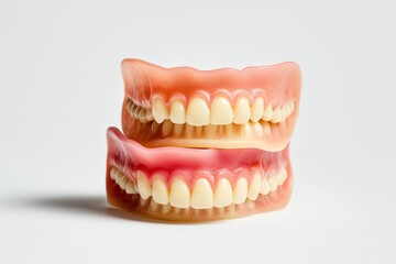Fototapeta premium Dentures collection on a plain white surface