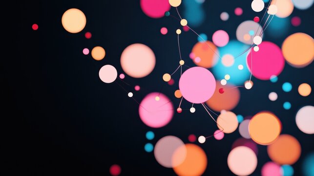 A vibrant, colorful graph with data points scattered across a grid, highlighting trends and patterns.