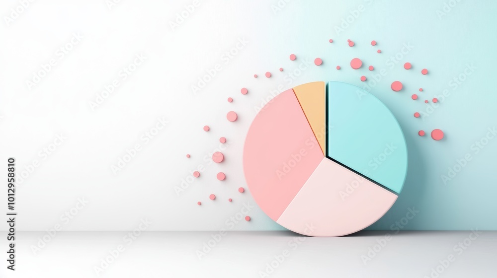 Poster a pie chart with segments representing different data categories, showcasing their relative contribu