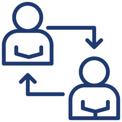 Human resources related icon set. Recruitment, office management and company structure line vector icons.