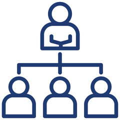 Human resources related icon set. Recruitment, office management and company structure line vector icons.