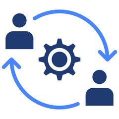 Human resources related icon set. Recruitment, office management and company structure line vector icons.