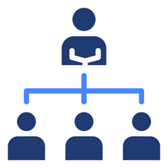 Human resources related icon set. Recruitment, office management and company structure line vector icons.