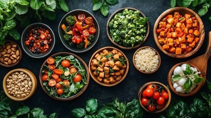 A joyful family gathered at a dining table filled with colorful dishes, passing food and sharing stories