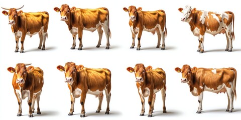 Collection of Brown and White Cows