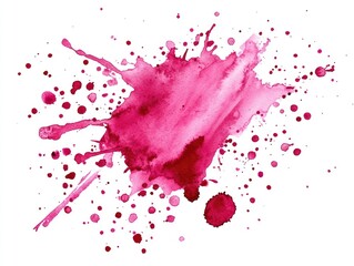 Fototapeta premium Pink Paint Splatter on White Background