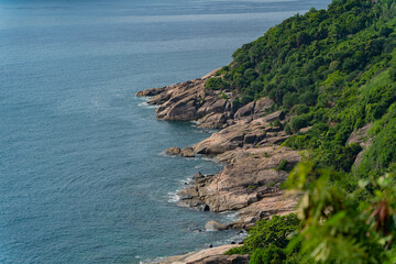 Rocky seashore.

The South China Sea in the East of Vietnam. Hoa Tam Commune, Long Hoa District, Fuyen Province.