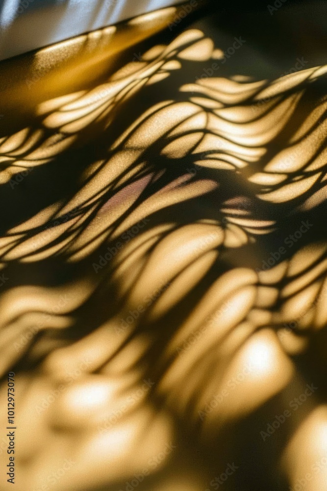 Poster Abstract Pattern of Light and Shadow on a Golden Surface