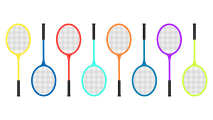 Set Racket Badminton icon symbol vector, isolated on white background, illustration Vector EPS 10 , can use for  Badminton Championship Logo