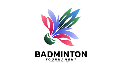 Fototapeta premium Shuttlecock icon symbol vector, Modern design and beautiful colors isolated on white background, illustration Vector EPS 10 , can use for Badminton Championship Logo