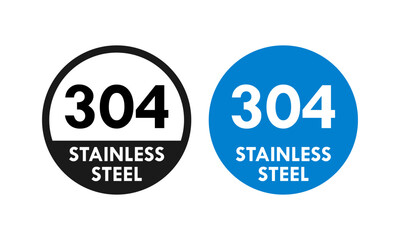 Stainless steel 304 design logo badge template illustration