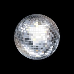 Disco Ball Emoji Icon on Black Background
