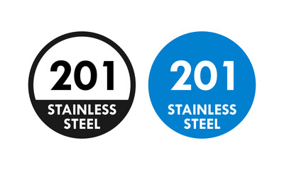 Stainless steel 201 design logo badge template illustration