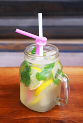 Closeup of a Glass of Mouthwatering Iced Lemonade