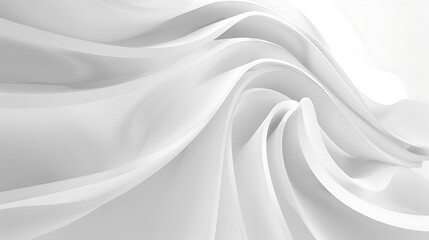 Naklejka premium 3D wavy white presentation background wallpaper. Luxury pattern website banner. AI generated