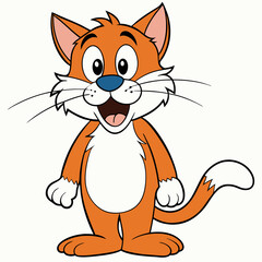 cat vector black and white.cute cat vector.cat cartoon vector.