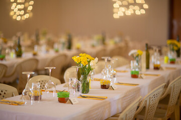 View inside a wedding reception venue