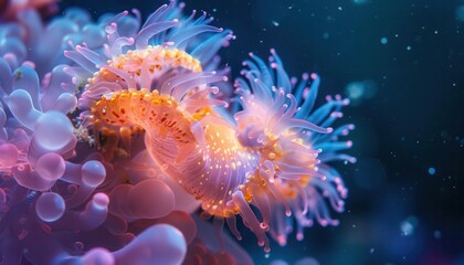 Obraz premium Underwater photography with vibrant marine life, dynamic and mysterious, Nature, Cool tones, Photograph, Aquatic wonder