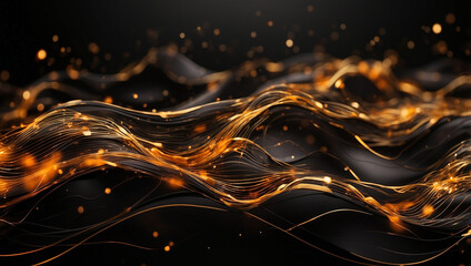 Obraz premium Dark Background with Golden and Silver Elements