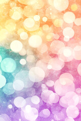 Obraz premium A colorful background with many small circles. The circles are of different sizes and colors. The background is a mix of blue, pink, and yellow. The circles are scattered all over the background