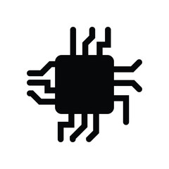 Obraz premium Processor icon logo design template isolated illustration