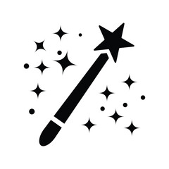Magic wand icon logo design template isolated illustration