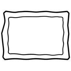 Obraz premium rectangle stone frame outline coloring book page line art drawing