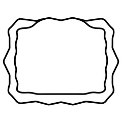 Obraz premium rectangle stone frame outline coloring book page line art drawing