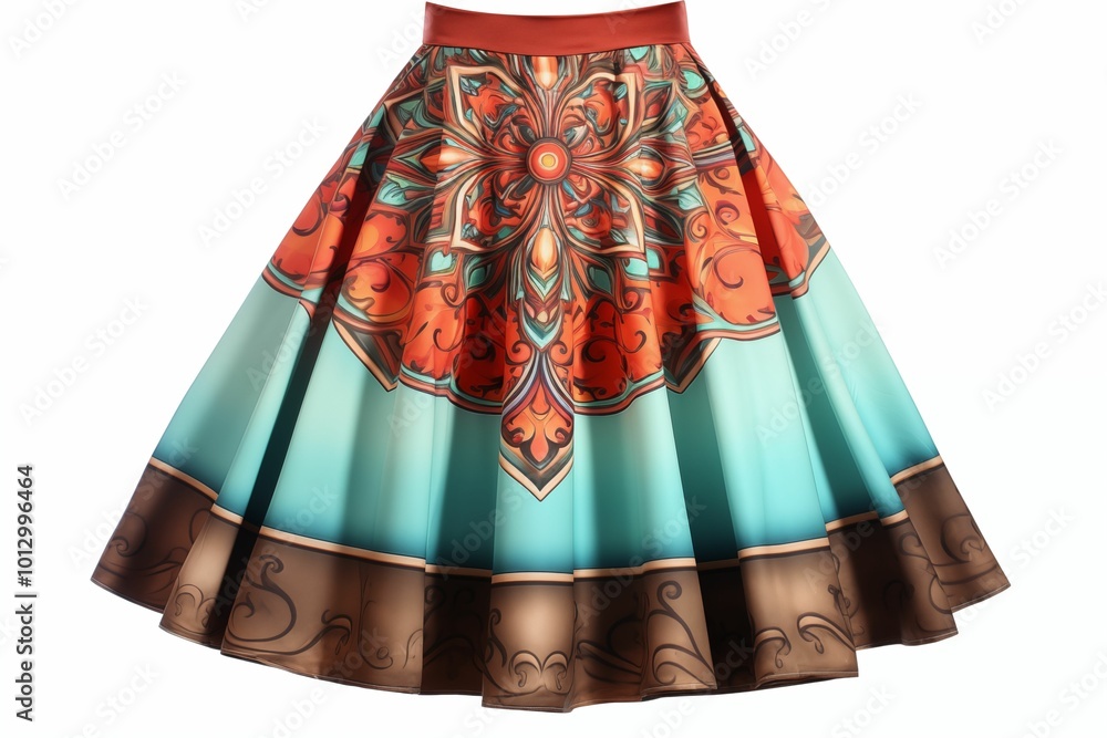 Wall mural studio shot of colored skirt isolated on white background. generative ai