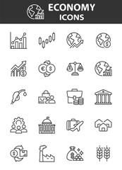 Fototapeta premium set of economy icons, investment, business, financial