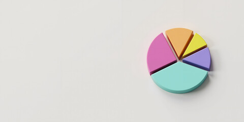 Fototapeta premium Colorful pie chart representing data analysis and statistics