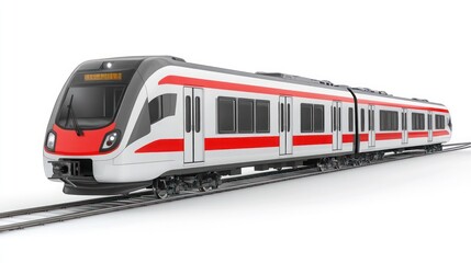 Fototapeta premium Modern high-speed passenger train isolated on a white background.