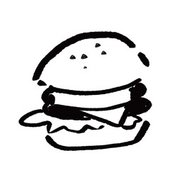 手書きのハンバーガー
