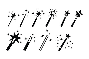 Magic wand icon logo design template isolated illustration
