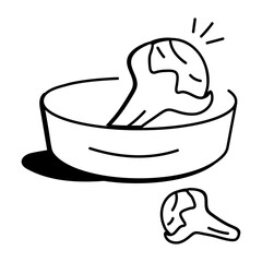 A doodle icon of cloves in a bowl

