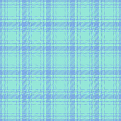 Painting texture plaid check, rest textile pattern background. Post tartan fabric vector seamless in teal and blue colors.
