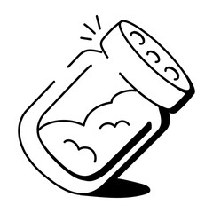 A doodle icon of turmeric powder in a bowl with a spoon

