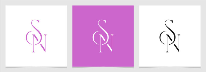 SN NS S N Letter Minimalist Logo Element Vector , Initial Logo for Brand Company , Lettering Font Logo Monogram Vector