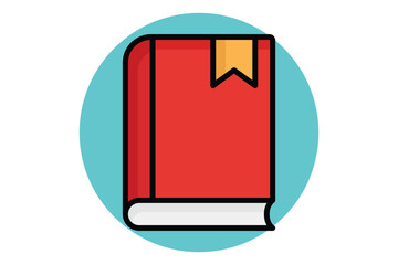 Book colored outline icon. icon related to online course. education elements vector illustration