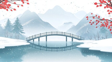 The bridge in the background.