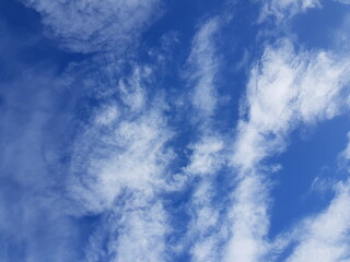 Blue sky background with tiny clouds. Nature cloud blue sky and white clouds.