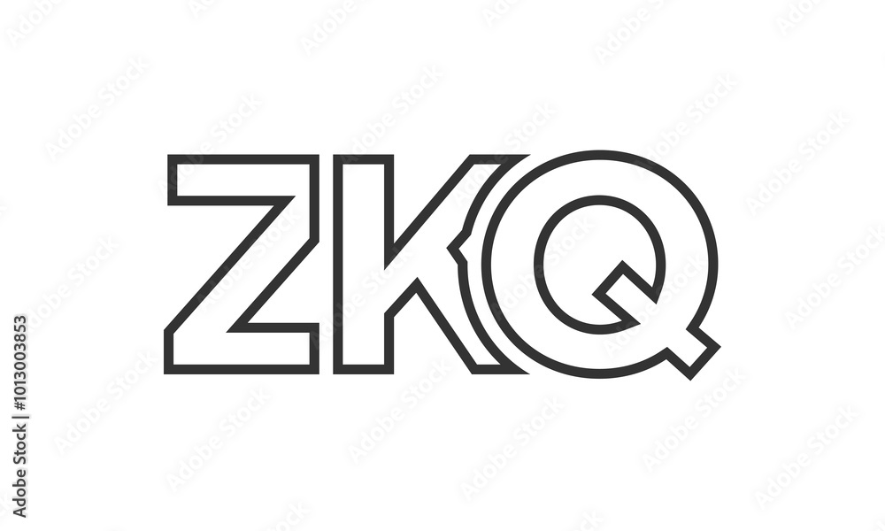 Fototapete zkq logo design template with strong and modern bold text. initial based vector logotype featuring s