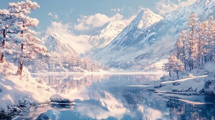 a mountain with snow on it and the mountains in the background.
