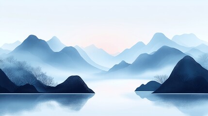 mountains in the sky with a sunset