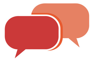 Contemporary Minimalist Vector Illustration of Two Speech Bubbles
